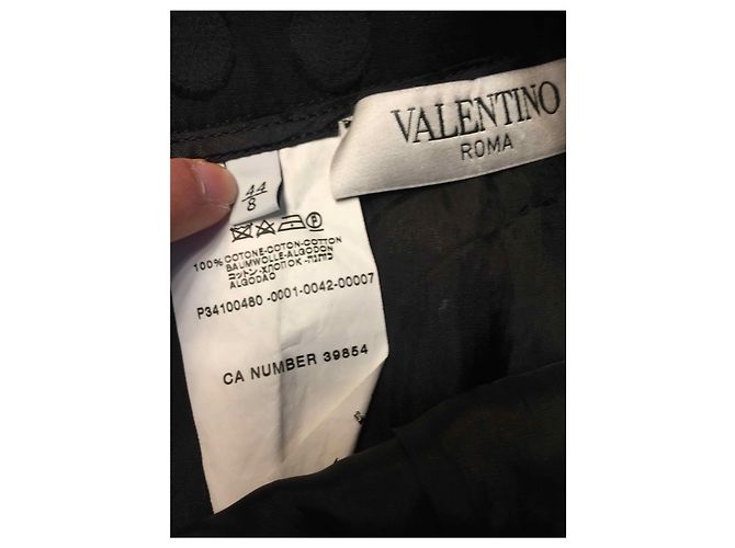 Falda Valentino Garavani de algodón azul marino - vista 2
