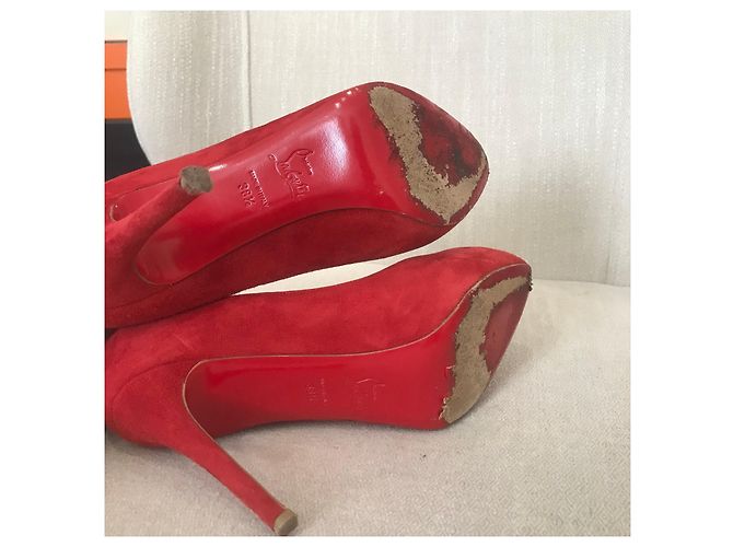 Escarpins Christian Louboutin rouge T.38,5 - vue 5