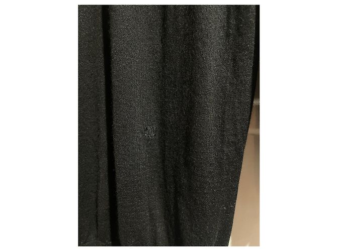 Pull Céline noir en cachemire col en V logo Triumph Taille S - vue 2