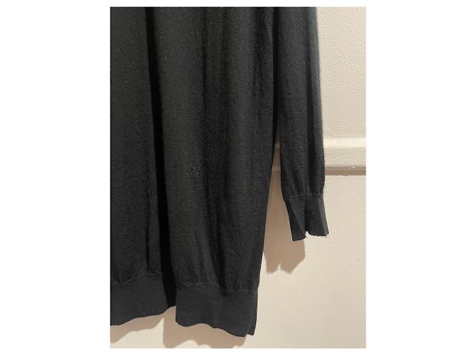 Pull Céline noir en cachemire col en V logo Triumph Taille S - vue 3