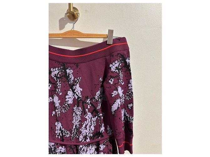 Elie Saab Strickkleid Lila mit Blumenmotiv - Ansicht 3
