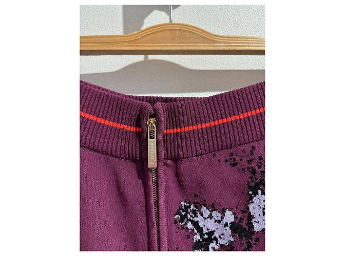 Elie Saab Strickkleid Lila mit Blumenmotiv - Ansicht 6