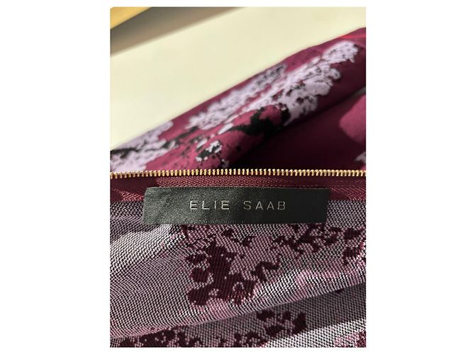 Elie Saab Strickkleid Lila mit Blumenmotiv - Ansicht 8