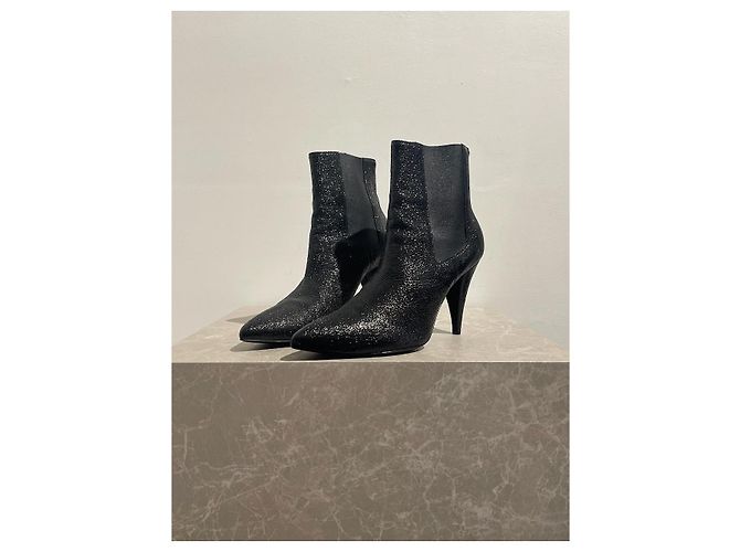 Autre Marque Stivaletti Saint Laurent neri T.39 Nero - vista 3