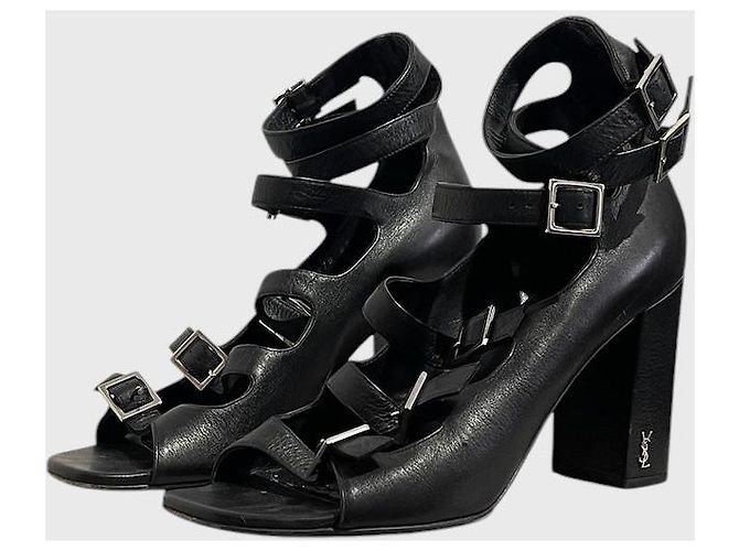 Autre Marque Sandali Saint Laurent neri T.40 Nero - vista 2