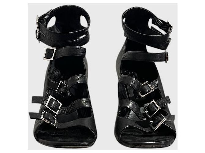 Autre Marque Sandali Saint Laurent neri T.40 Nero - vista 3