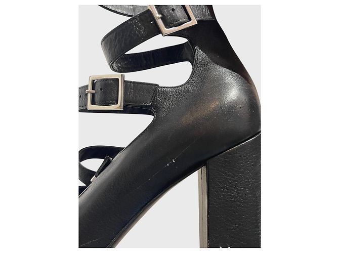 Autre Marque Sandali Saint Laurent neri T.40 Nero - vista 7