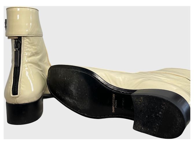 Autre Marque Botines Saint Laurent Miles T.38 Beige - vista 7