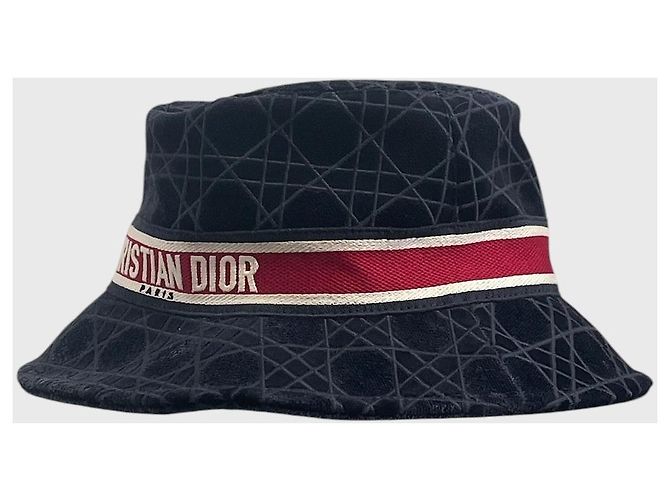 Autre Marque Dior Fischerhut aus marineblauem Samt Größe 58 - Ansicht 2