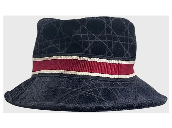 Autre Marque Dior Fischerhut aus marineblauem Samt Größe 58 - Ansicht 3