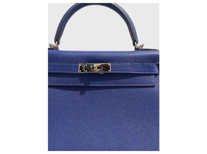 Hermès Kelly 28 Bleu Tasche Blau - Ansicht 2