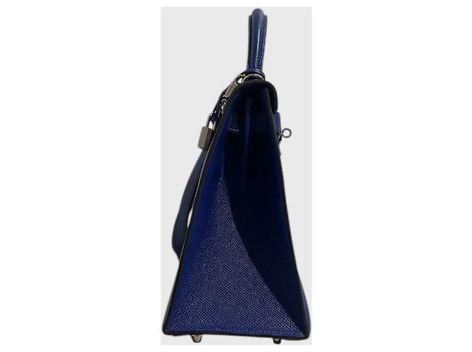 Hermès Kelly 28 Bleu Tasche Blau - Ansicht 3
