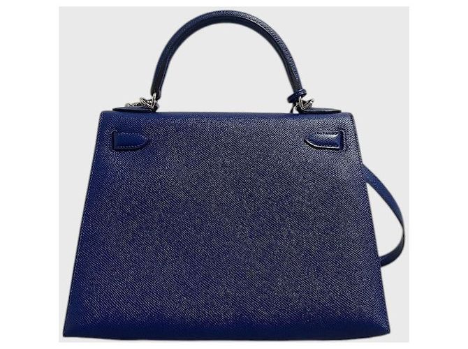 Hermès Kelly 28 Bleu Tasche Blau - Ansicht 4