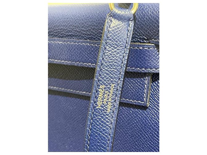 Hermès Kelly 28 Bleu Tasche Blau - Ansicht 6