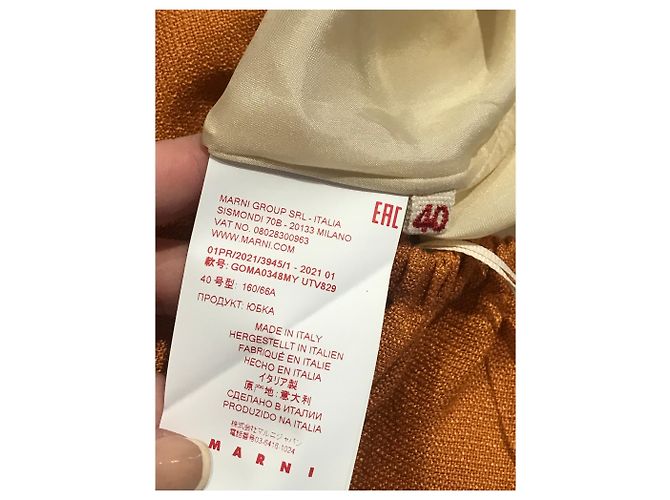 Marni Midi Rock aus ockerfarbener Viskose Orange - Ansicht 4