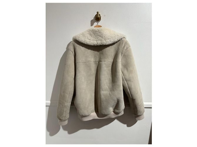 Veste peau lainée Gerard Darel T.42 Beige - view 2