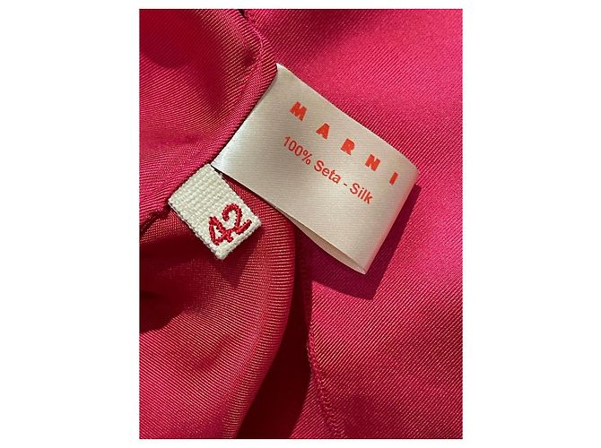 Marni Seidenbluse in Fuchsia Rosa ärmellos mit Rüschen Pink - Ansicht 7