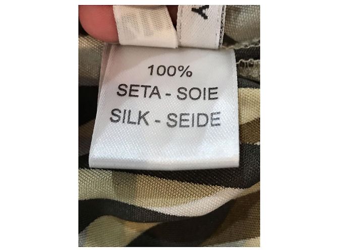 Vestido Leonard de seda estampado bege - vista 8