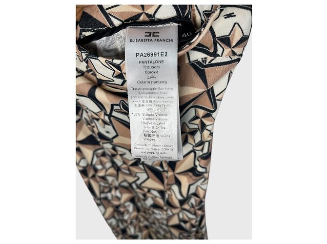 Elisabetta Franchi Pantalones Elisabeth Franchi T.36 Beige - vista 6