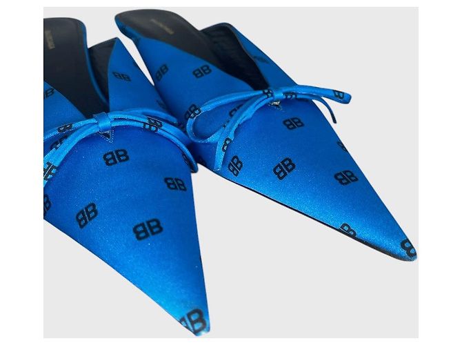 Mules Balenciaga Knife T.36 Blu - vista 4