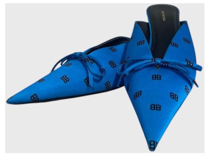 Mules Balenciaga Knife T.36 Blu - vista 6