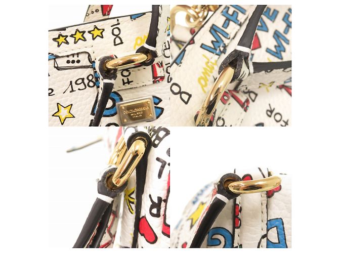 Zaino in pelle Sicily Dolce & Gabbana Bianco Multicolore - vista 8
