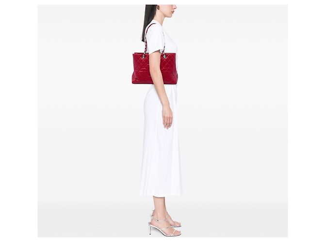 Borsa Grand Shopping Tote Chanel Caviar Rossa Rosso - vista 5
