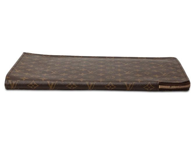 Borsa a Clutch Louis Vuitton Monogram Etui Voyage GM Marrone - vista 3