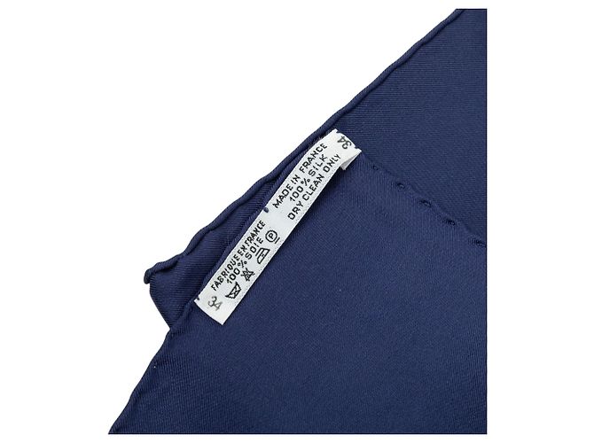 Hermès Le Mors A La Conetable Seidentuch Blau 90 - Ansicht 4