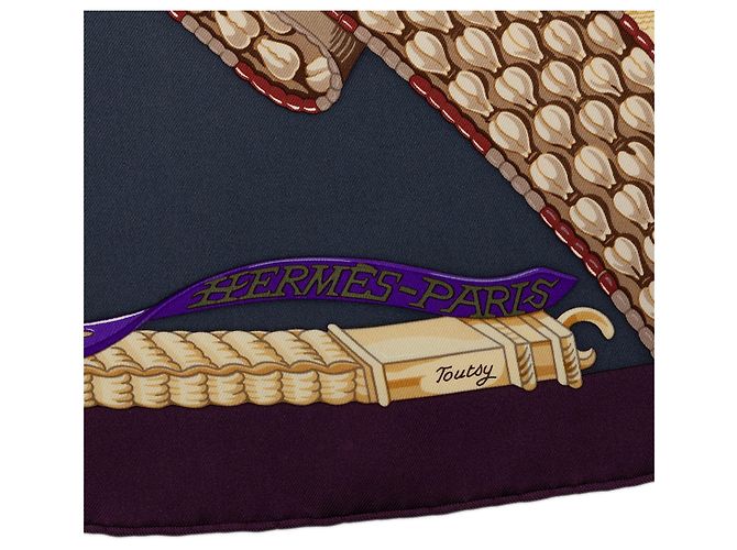 Foulard di seta Hermès Ceintures Et Liens Viola 90 Porpora - vista 3