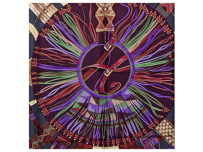 Foulard di seta Hermès Ceintures Et Liens Viola 90 Porpora - vista 7