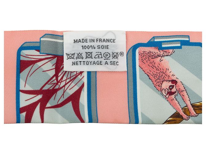 Sciarpa Twilly in seta Hermès Story Rosa - vista 2