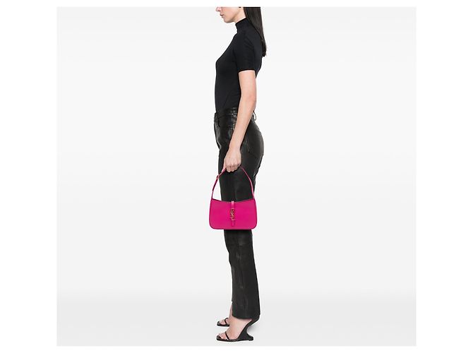 Autre Marque Borsa a tracolla Le 5 à 7 Saint Laurent in pelle di vitello liscia rosa - vista 6