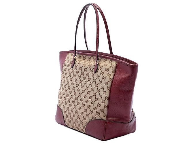 Borsa Tote Bree Gucci in tela GG e pelle di vitello beige - vista 2