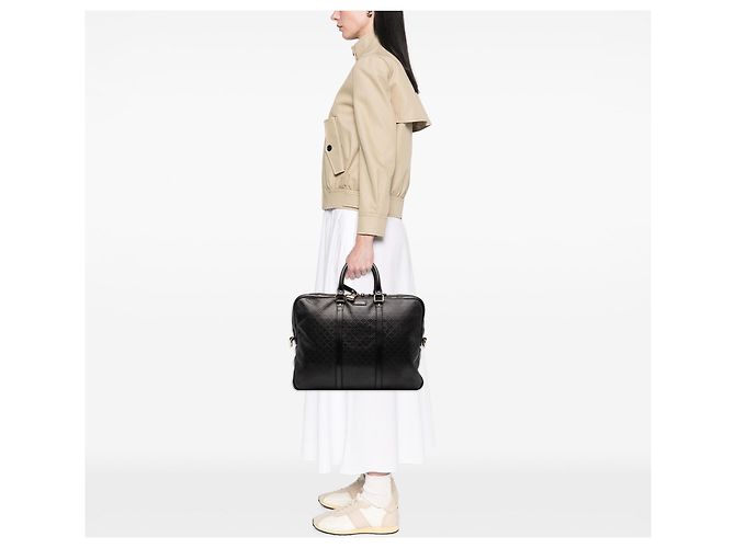 Borsa business Gucci Diamante in vitello nero - vista 6