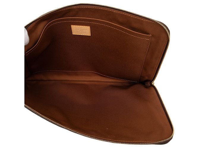 Borsa a Clutch Louis Vuitton Monogram Etui Voyage MM Marrone - vista 4