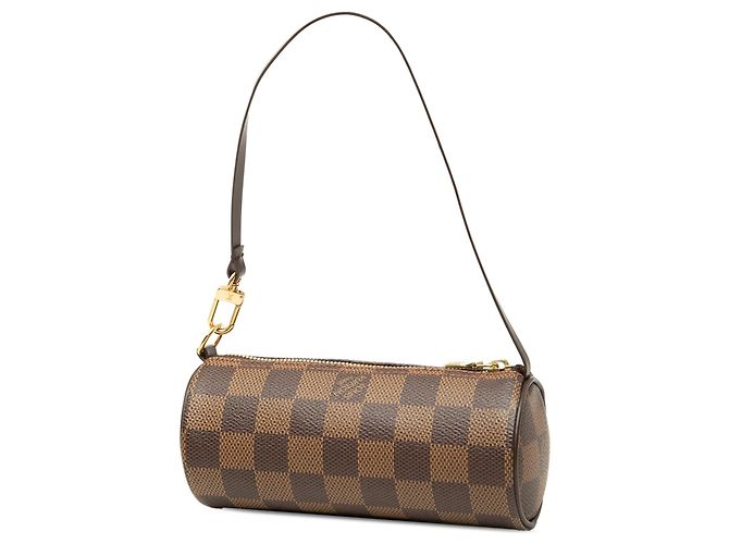 Borsa a mano Louis Vuitton Damier Ebene Papillon Pochette Marrone - vista 2