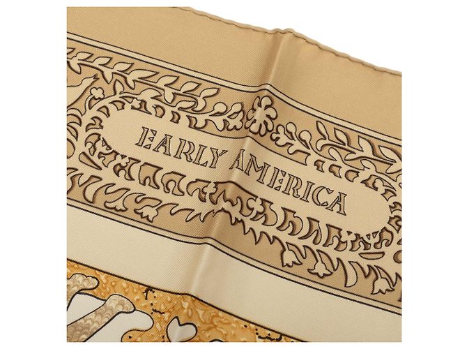 Hermès Early America Seidentuch Beige 90 - Ansicht 5
