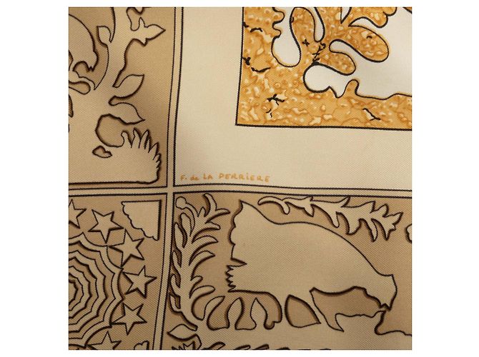 Hermès Early America Seidentuch Beige 90 - Ansicht 6