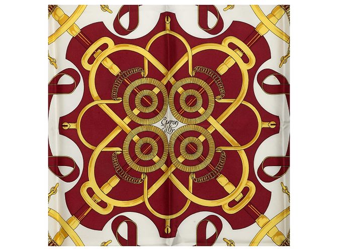 Hermès Eperon D Or Seidentuch weiß 90 Scarves - Ansicht 2