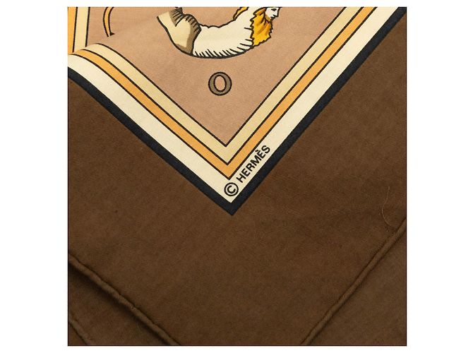 Foulard di seta Hermès Equestrian marrone 65 Scarves - vista 4