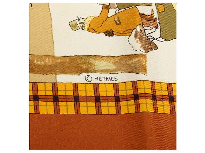 Hermès L Hiver en Poste Seidentuch 90 Weiß - Ansicht 3