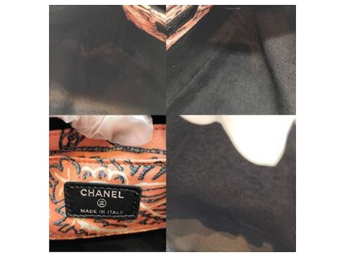 Bolso de mano Chanel de lona de algodón coral con estampado paisley - vista 5