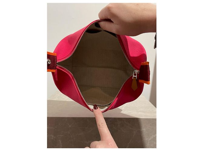 Pochette Hermès Bride-à-Brac rosa - vista 7