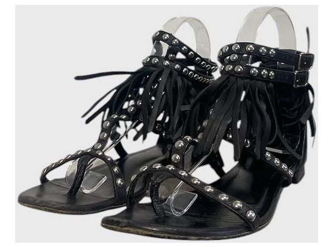 Autre Marque Sandali Saint Laurent neri T.37 Nero - vista 4