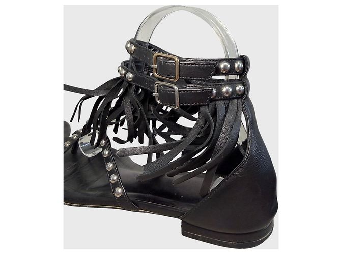 Autre Marque Sandali Saint Laurent neri T.37 Nero - vista 5