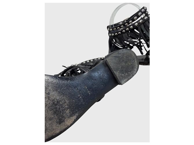 Autre Marque Sandali Saint Laurent neri T.37 Nero - vista 8