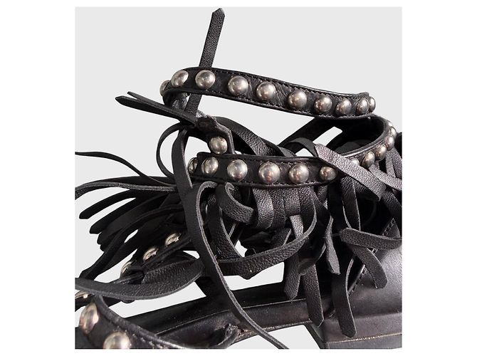 Autre Marque Sandali Saint Laurent neri T.37 Nero - vista 9