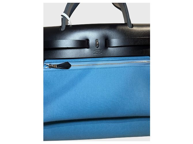 Borsa Hermès Herbag 31 Blu in Pelle - vista 10
