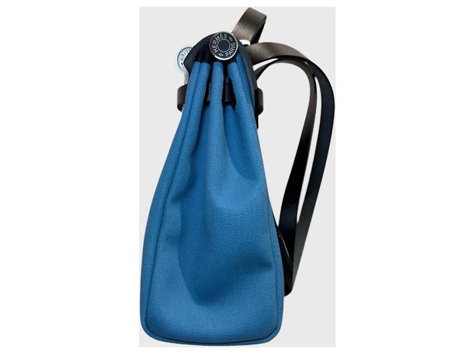 Borsa Hermès Herbag 31 Blu in Pelle - vista 3